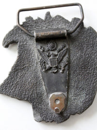vintage 1970s Native American chief Western belt buckle