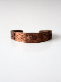 vintage stamped copper Southwestern cuff