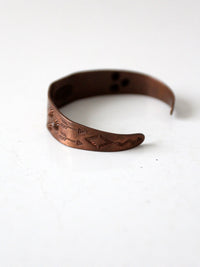 vintage stamped copper Southwestern cuff