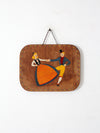 vintage hand-painted folk art wall art