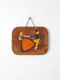 vintage hand-painted folk art wall art