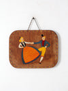 vintage hand-painted folk art wall art