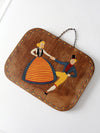 vintage hand-painted folk art wall art