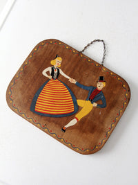 vintage hand-painted folk art wall art