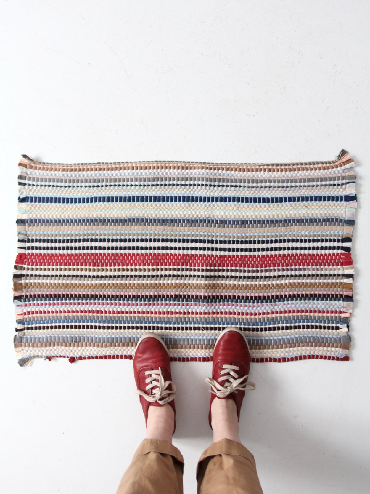 vintage striped rag rug