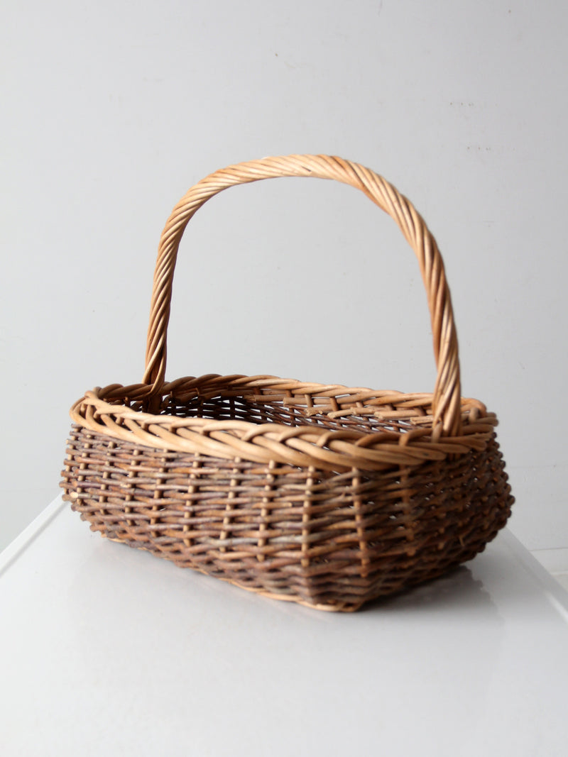 vintage wicker gathering basket