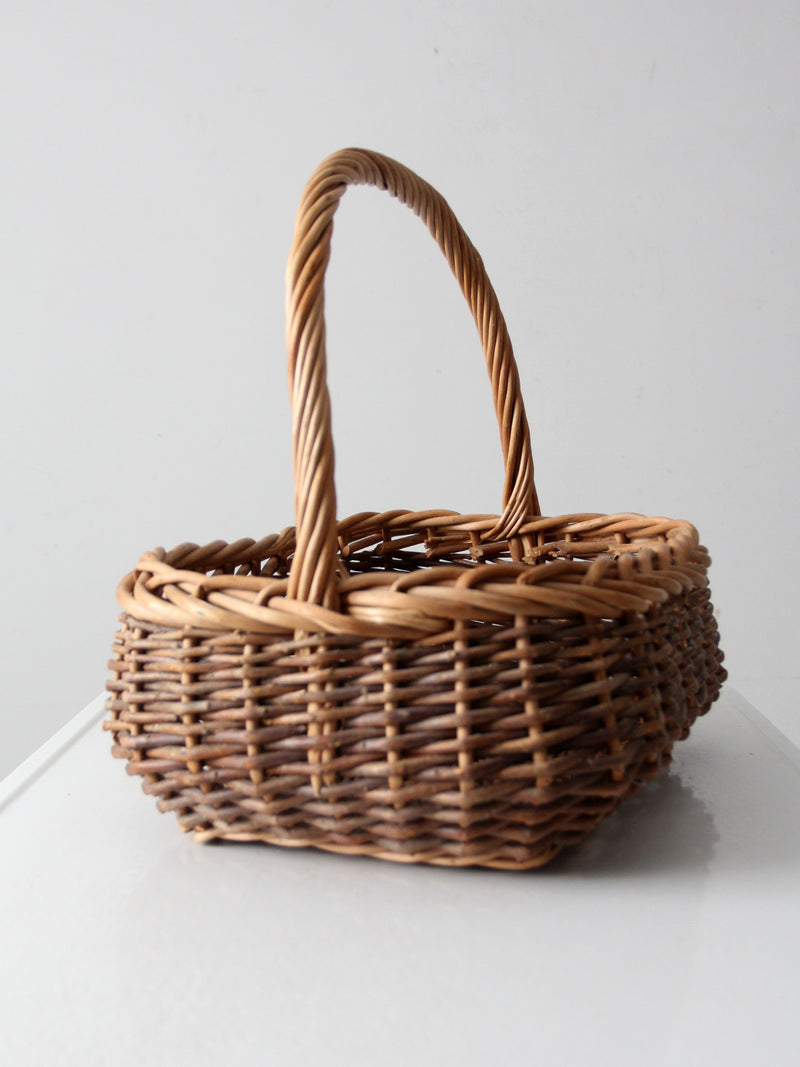 vintage wicker gathering basket