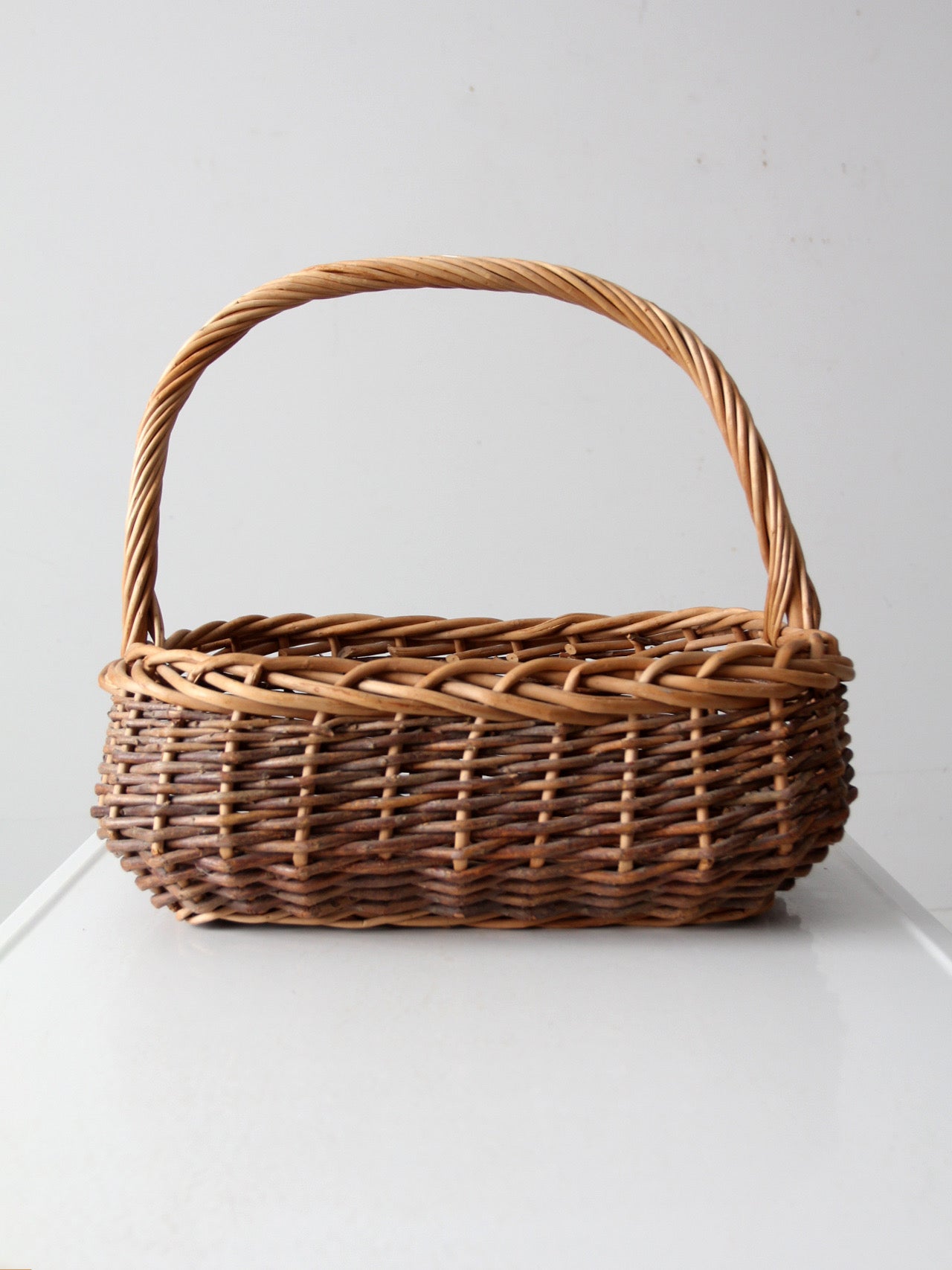 vintage wicker gathering basket