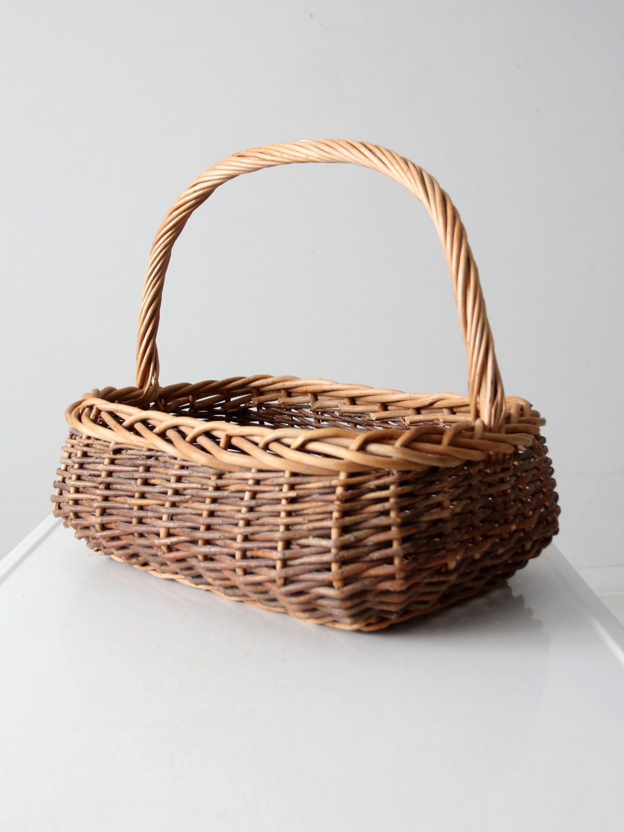 vintage wicker gathering basket