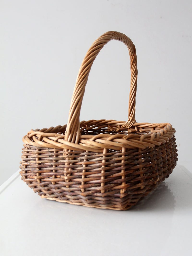 vintage wicker gathering basket