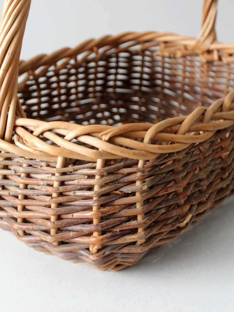 vintage wicker gathering basket