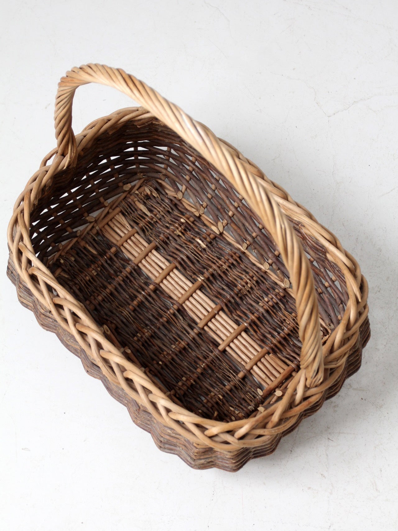 vintage wicker gathering basket
