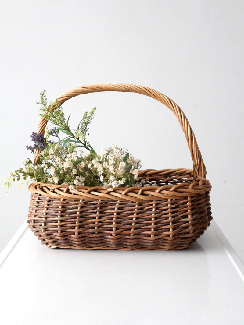vintage wicker gathering basket