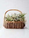 vintage wicker gathering basket