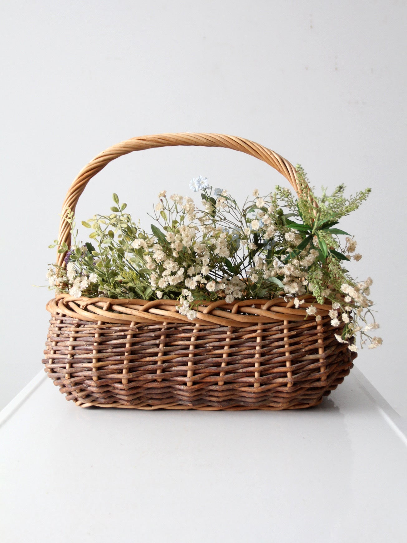 vintage wicker gathering basket
