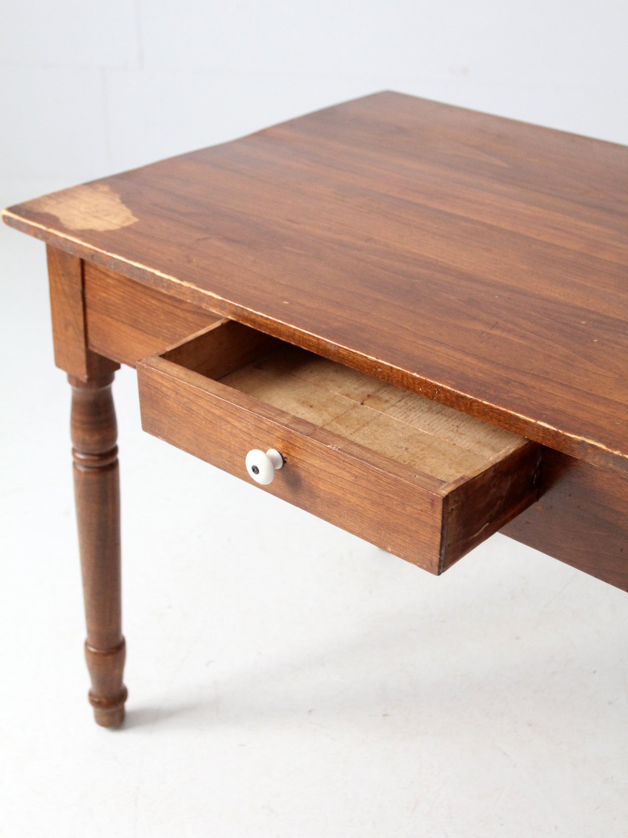 antique primitive farmhouse table with drawer