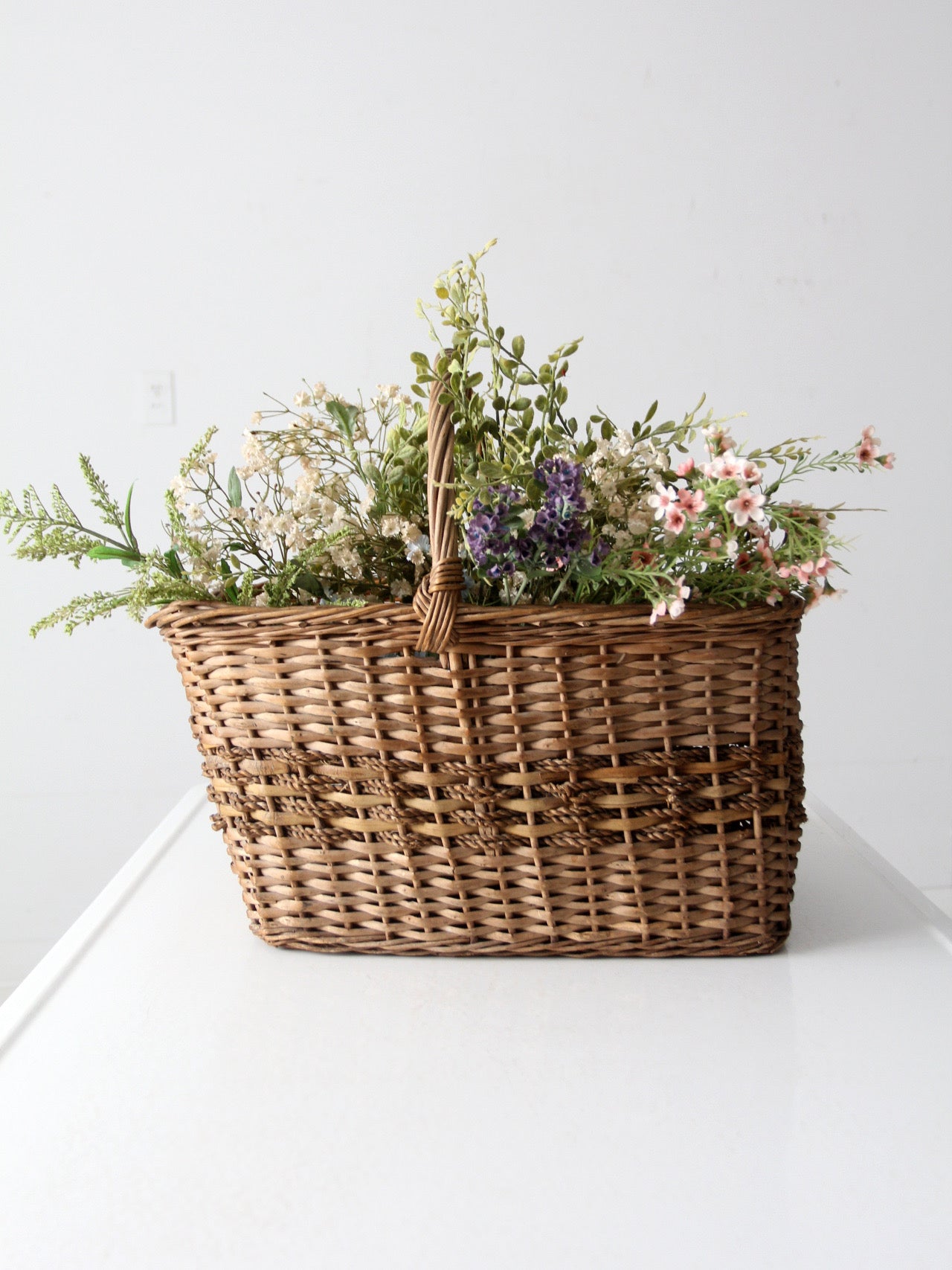 vintage wicker gathering basket