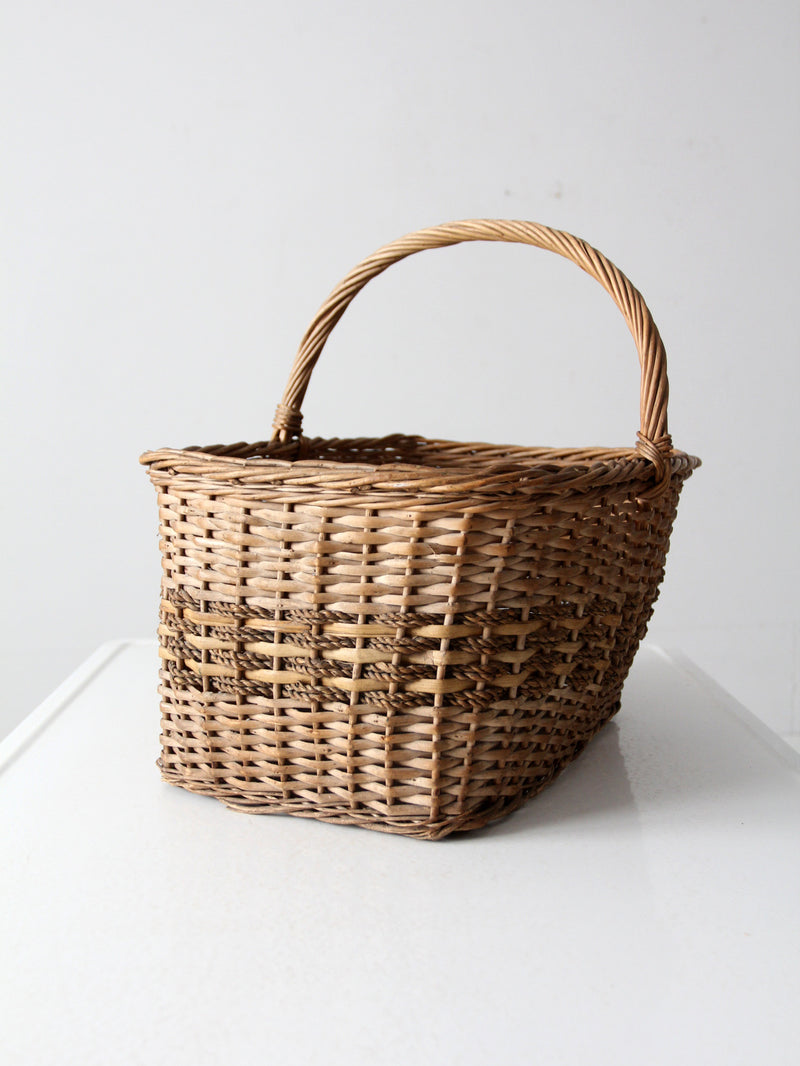 vintage wicker gathering basket