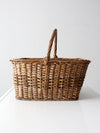 vintage wicker gathering basket