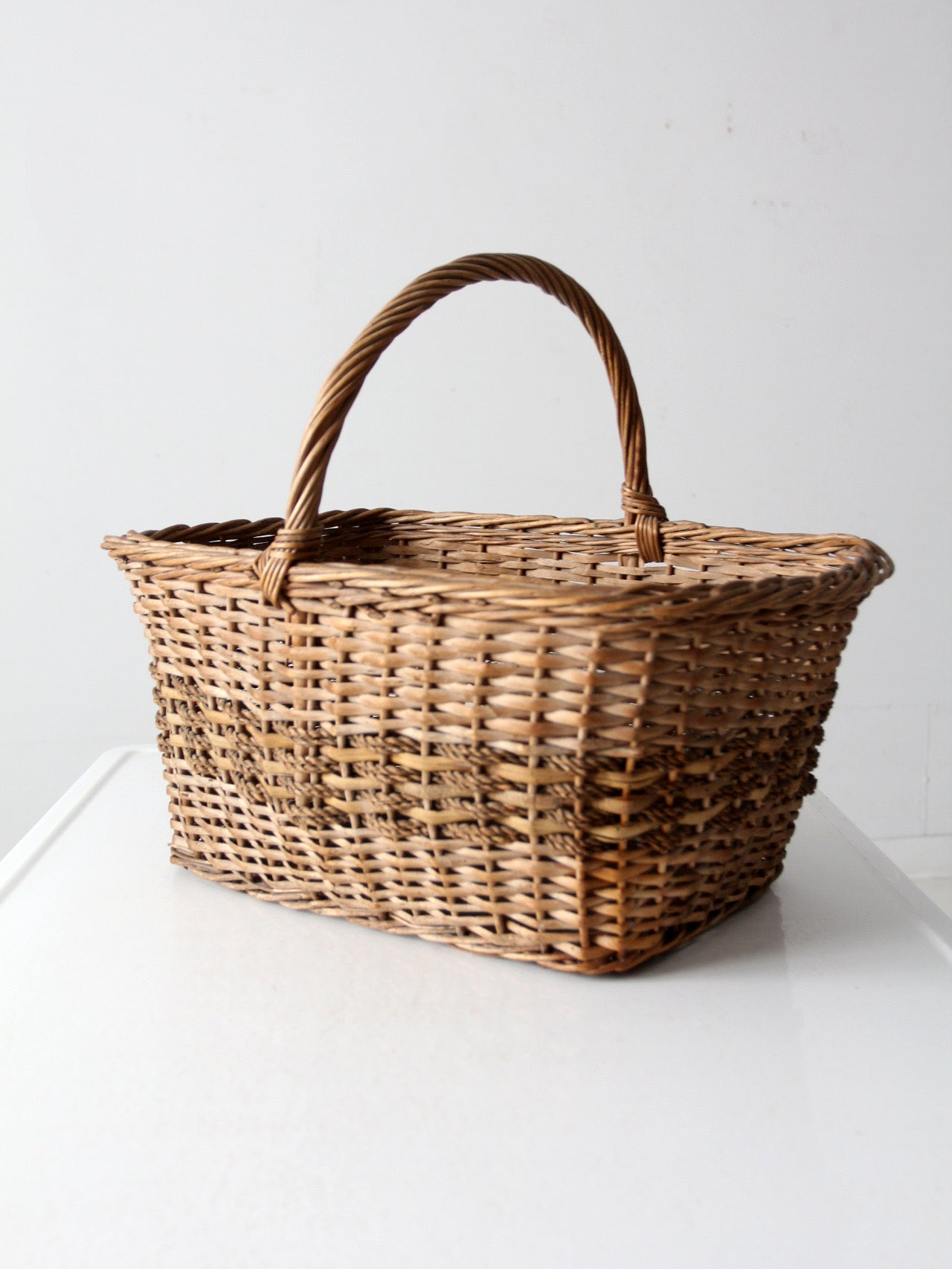 vintage wicker gathering basket