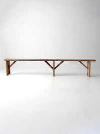 antique primitive 9-foot wood bench