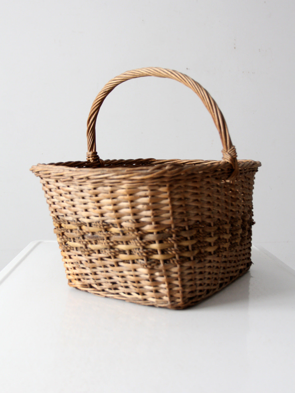 vintage wicker gathering basket