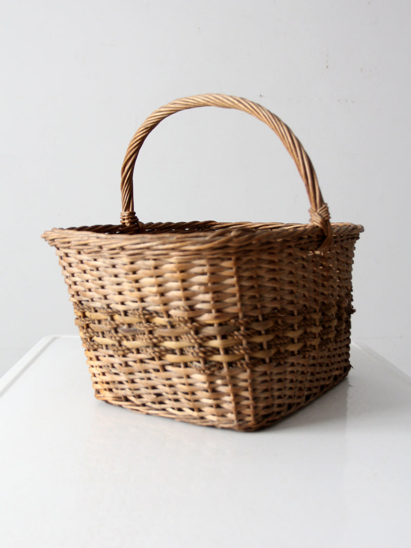 vintage wicker gathering basket
