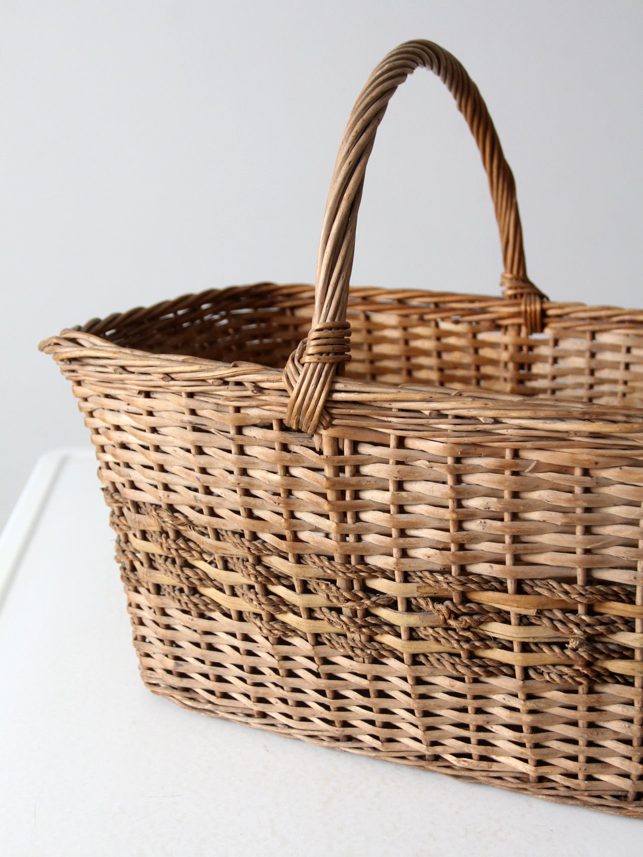 vintage wicker gathering basket