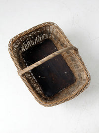 vintage wicker gathering basket