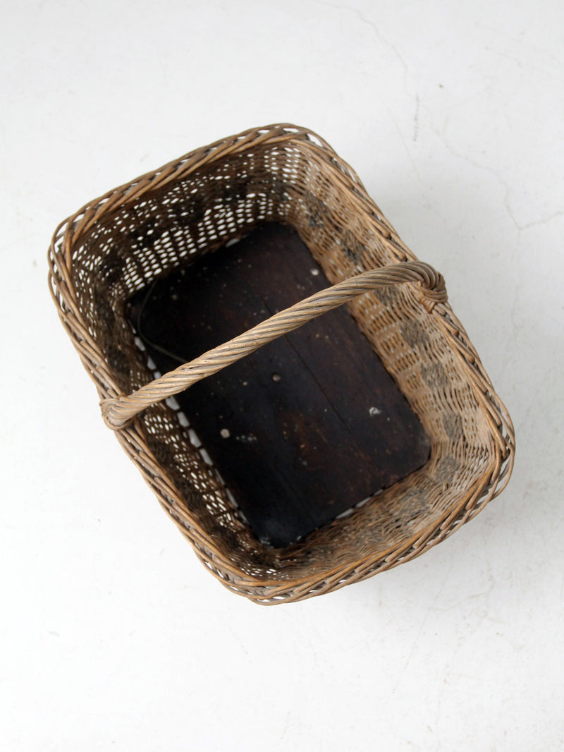 vintage wicker gathering basket