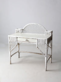 early 20th century American wicker desk with drawer