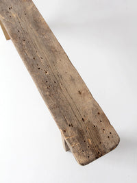 antique primitive 9-foot wood bench