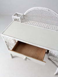 early 20th century American wicker desk with drawer
