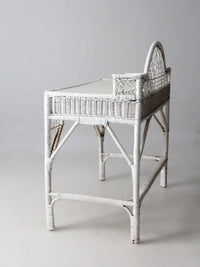 early 20th century American wicker desk with drawer