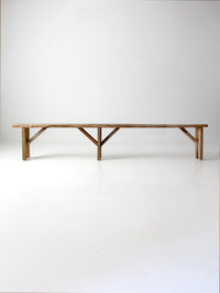 antique primitive 9-foot wood bench