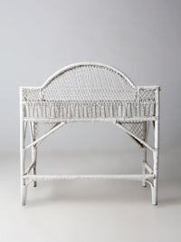 early 20th century American wicker desk with drawer