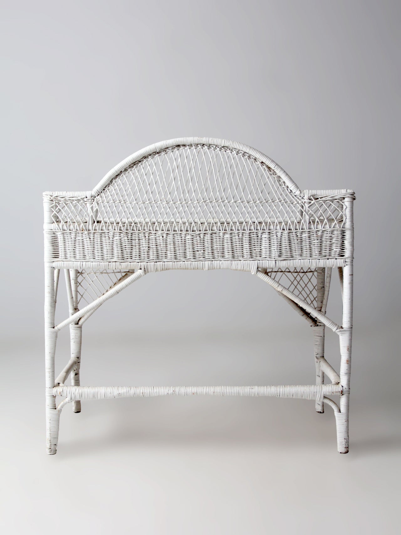 early 20th century American wicker desk with drawer