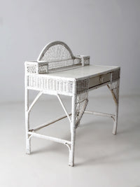 early 20th century American wicker desk with drawer