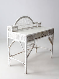 early 20th century American wicker desk with drawer