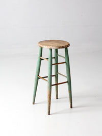 1930s painted wooden farmhouse stool
