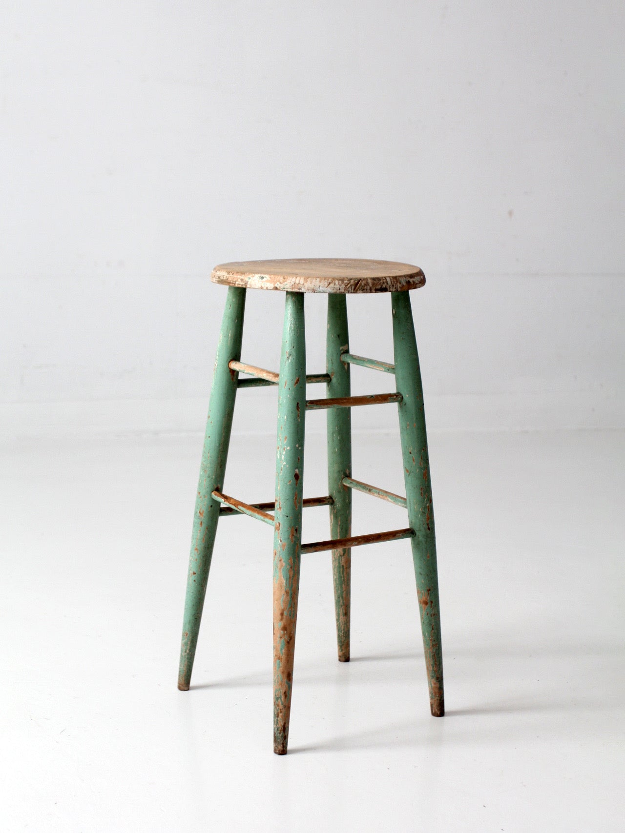 1930s painted wooden farmhouse stool