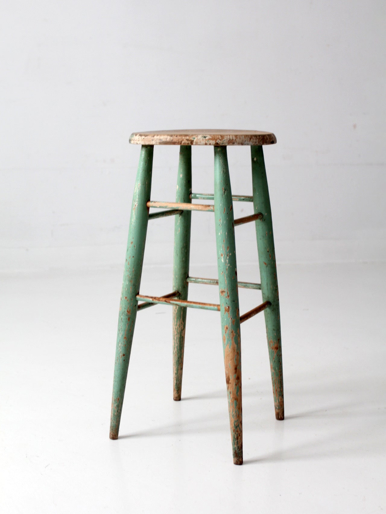 1930s painted wooden farmhouse stool