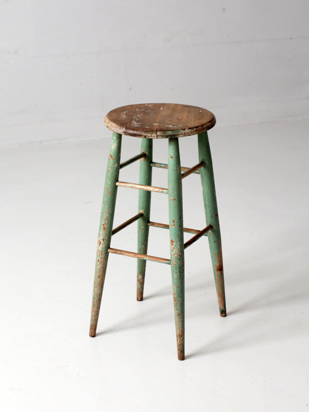 1930s painted wooden farmhouse stool