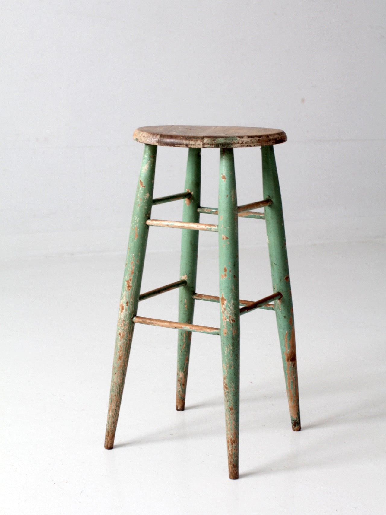 1930s painted wooden farmhouse stool