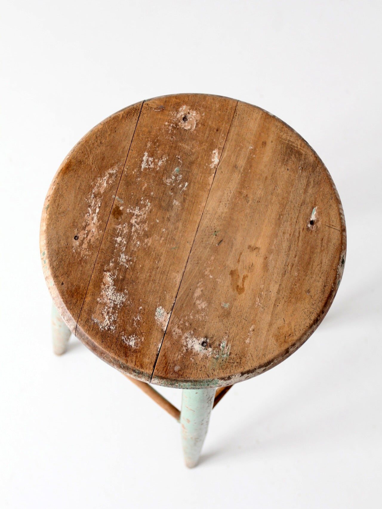 1930s painted wooden farmhouse stool