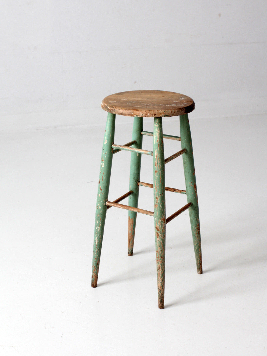 1930s painted wooden farmhouse stool