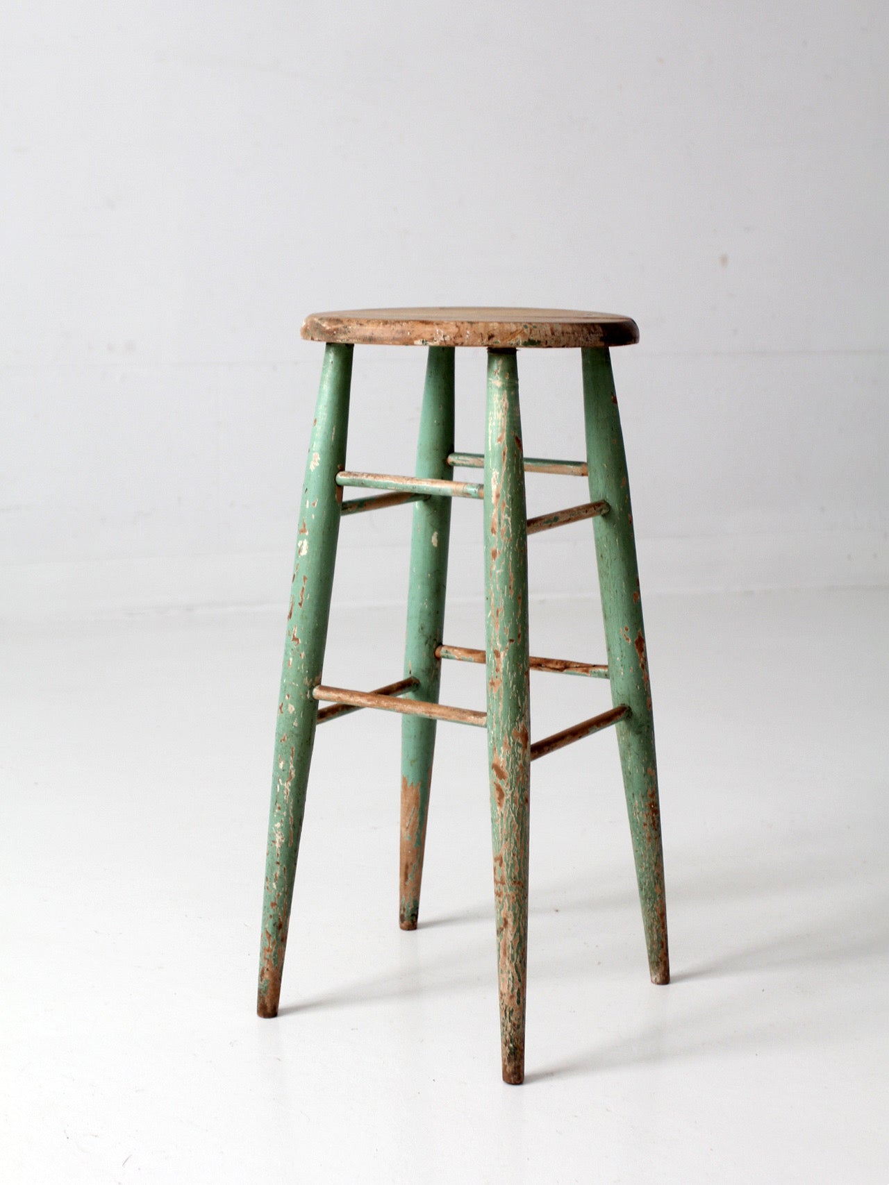 1930s painted wooden farmhouse stool