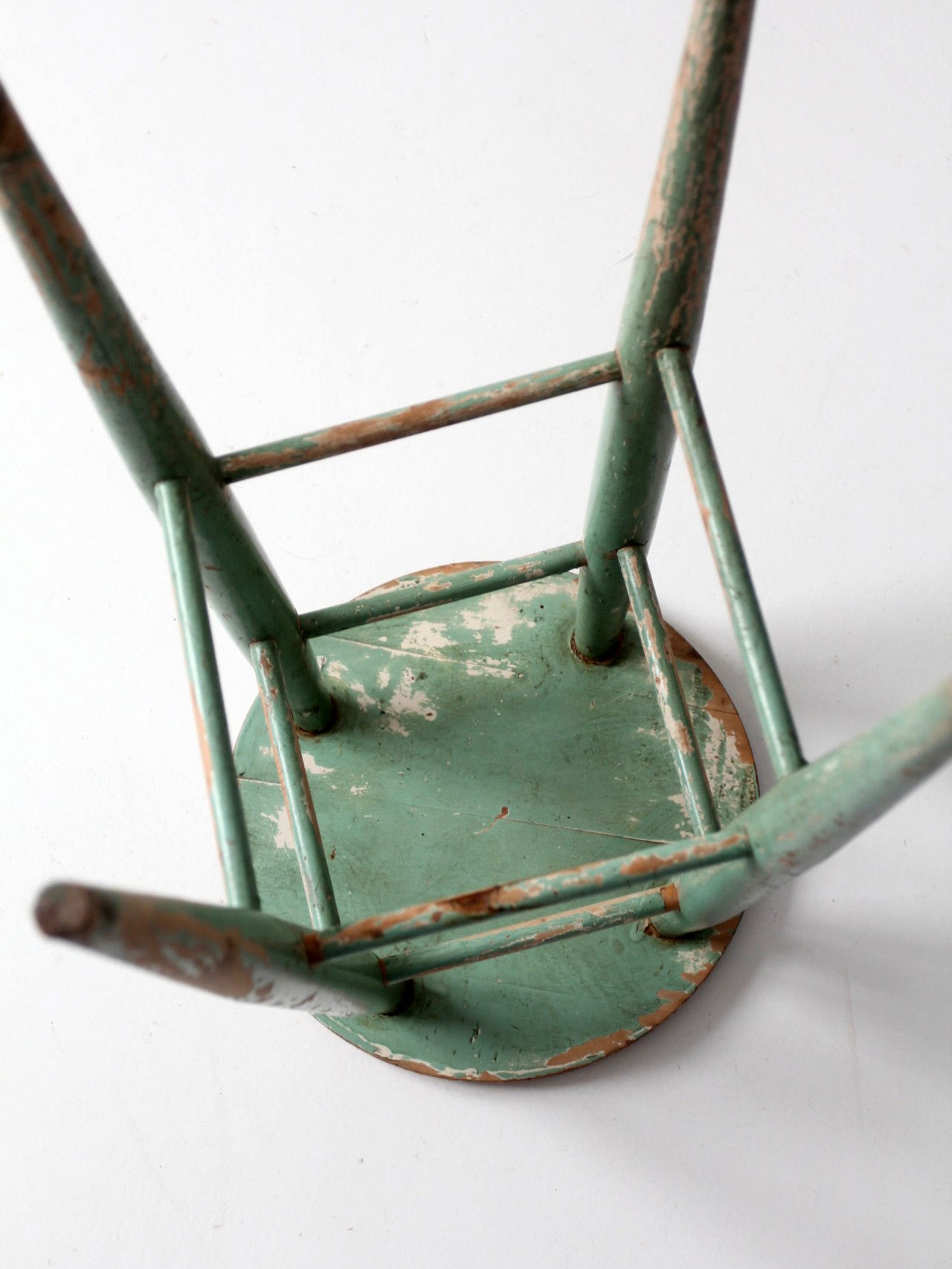 1930s painted wooden farmhouse stool
