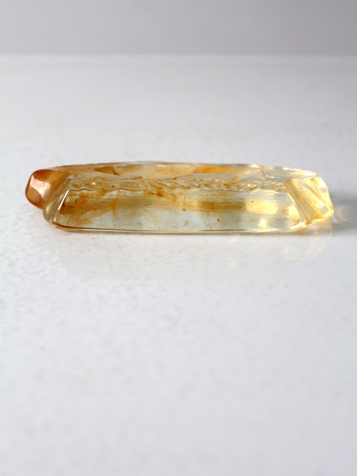 vintage resin paperweight with grazing bison