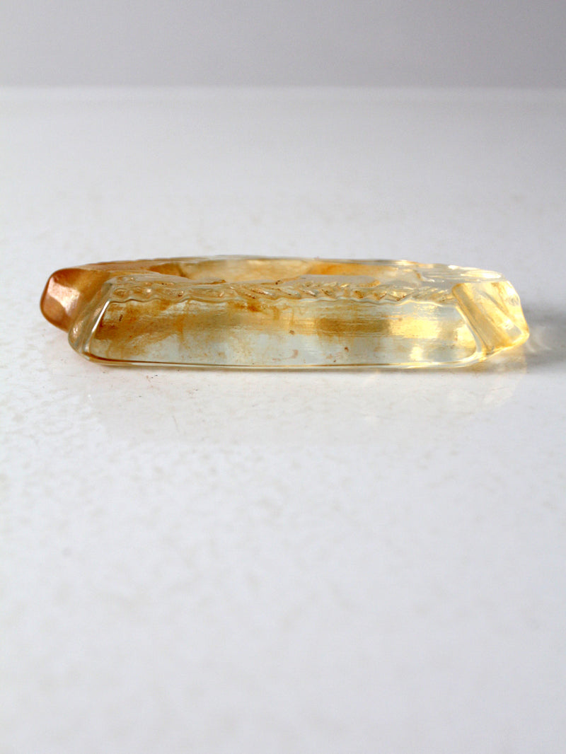 vintage resin paperweight with grazing bison